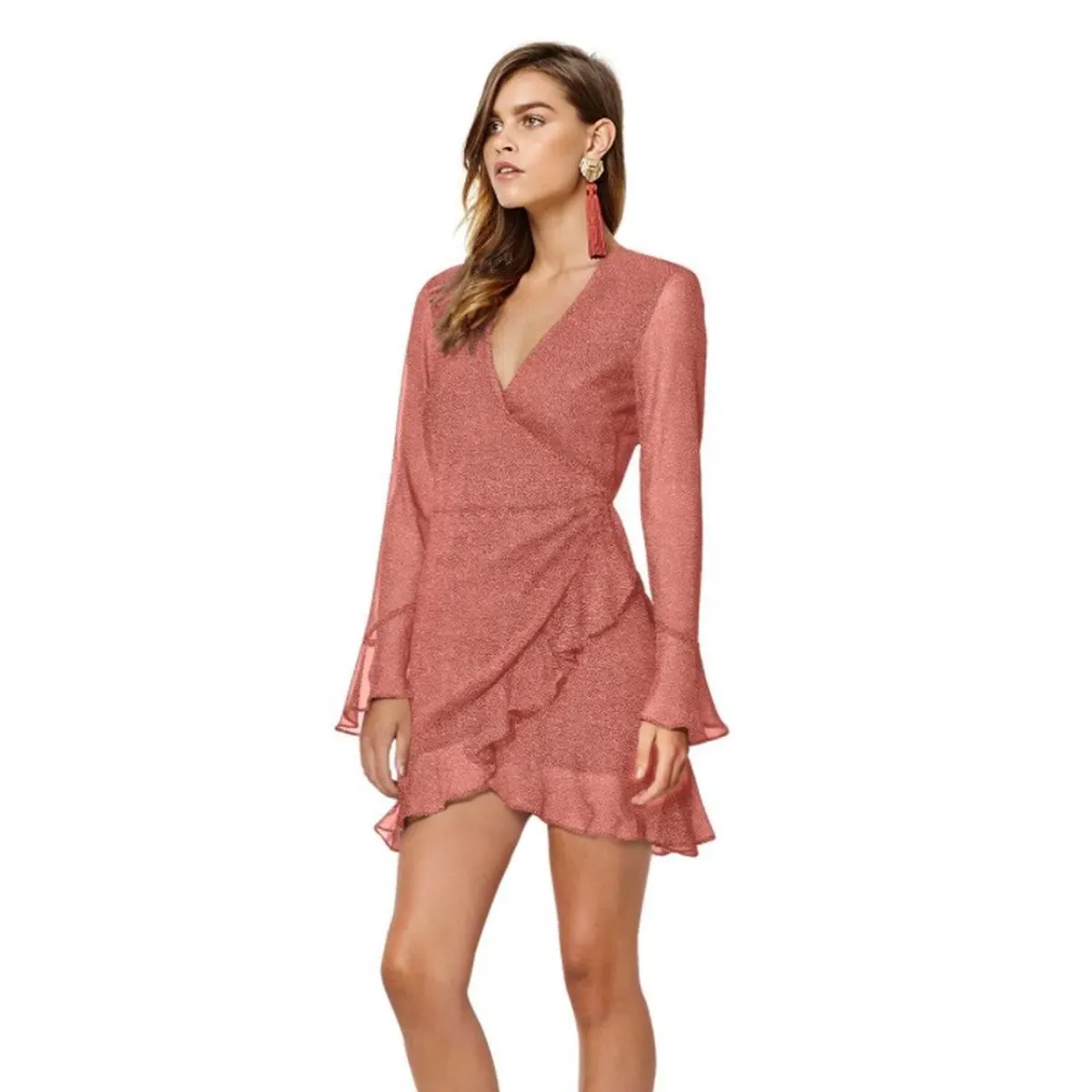 Bec & Bridge Roseville Mini Dress Rouge Pink Size 8 for rent on The Volte - main image