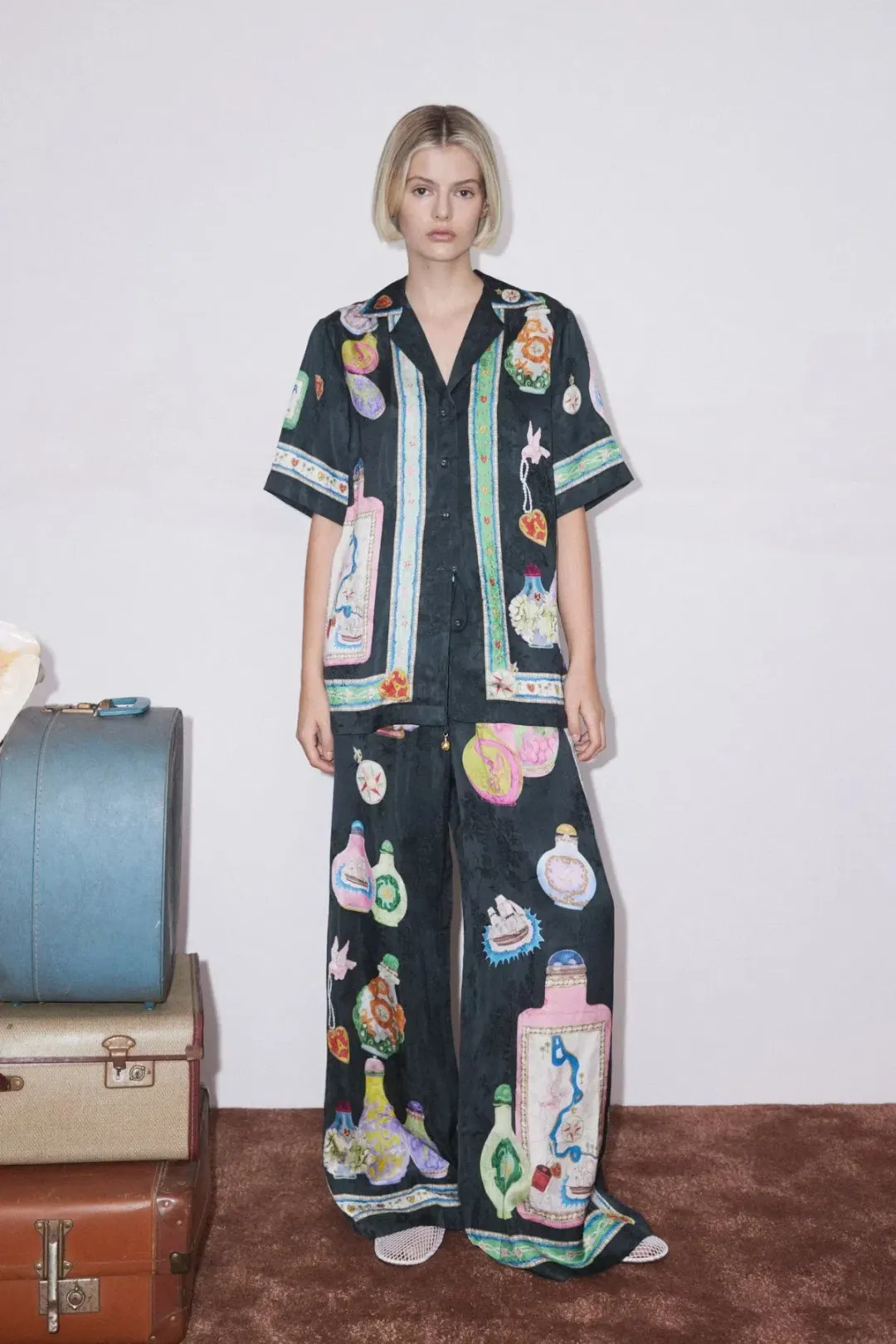 Alemais Royal Set Top and Pants Set Print Size 12 for rent on The Volte - main image