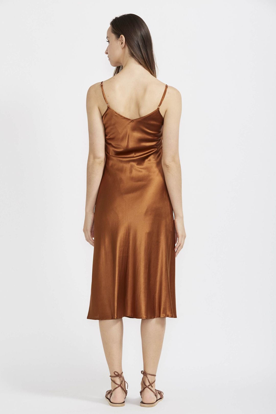 Hansen and Gretel Copper Gold Silk Dress Size 6 for rent on The Volte - main image