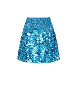 Aje Cherie Sequin Mini Skirt Azure Blue Size 8 for rent on The Volte - image 5