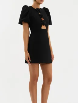 Rebecca Vallance Aubree Flower Mini Dress Black Size 12 for rent on The Volte - image 6