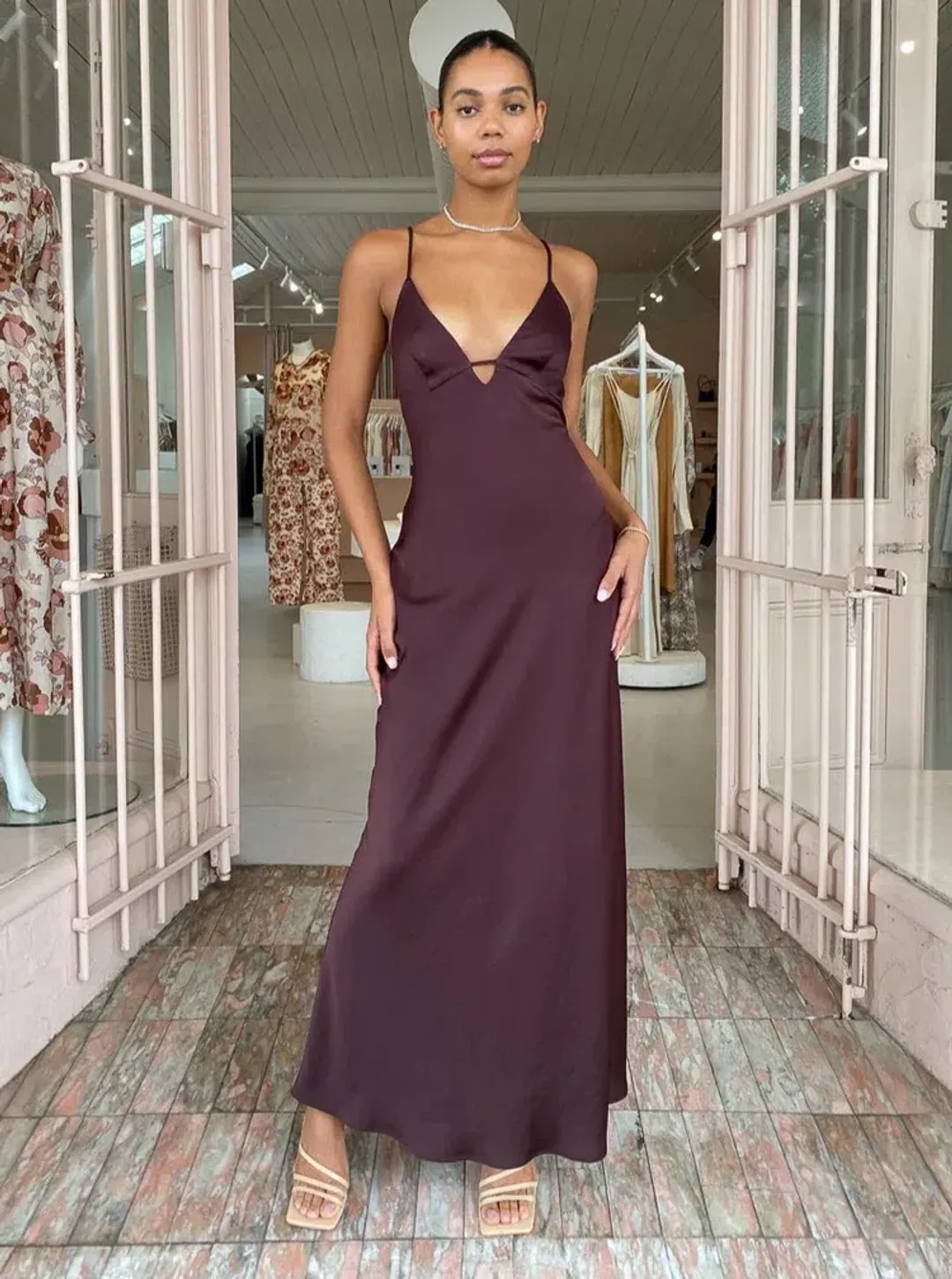 Manning Cartell Time to Shine Maxi Dress in Truffle Size 12 for rent on The Volte - main image