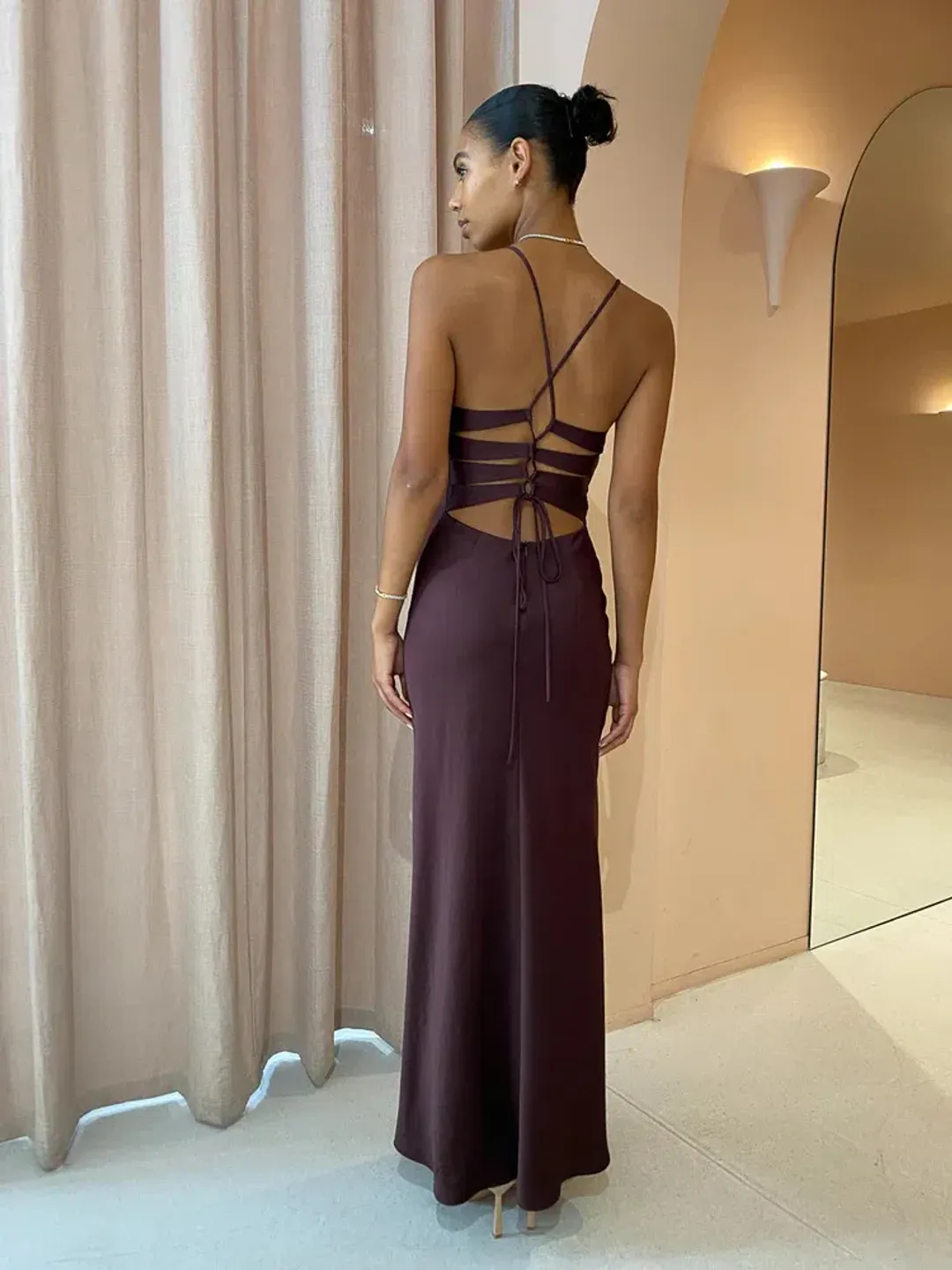 Manning Cartell Time to Shine Maxi Dress in Truffle Size 12 for rent on The Volte - main image