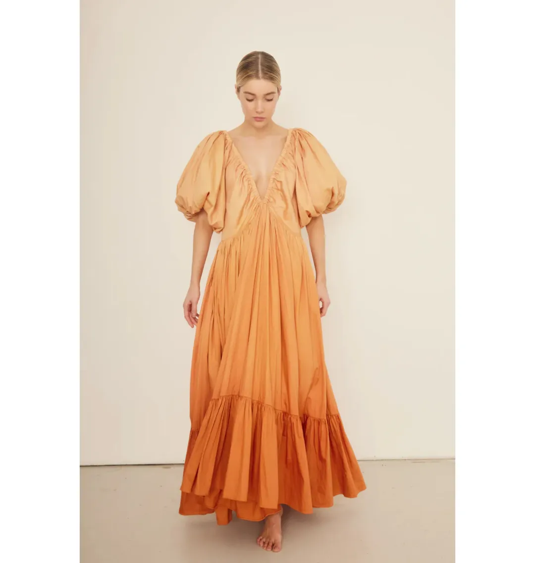 Rooh Collective Birthday Gown Orange Ombré Size AU 12 for rent on The Volte - main image