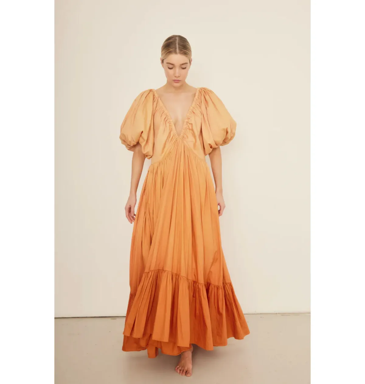 Rooh Collective Birthday Gown Orange Ombré Size AU 12 for rent on The Volte - main image