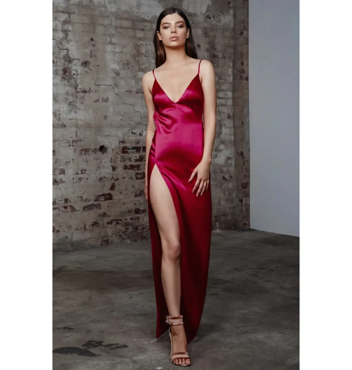 Lexi Akasa Maxi Dress Raspberry Red Size AU 6 for rent on The Volte - main image
