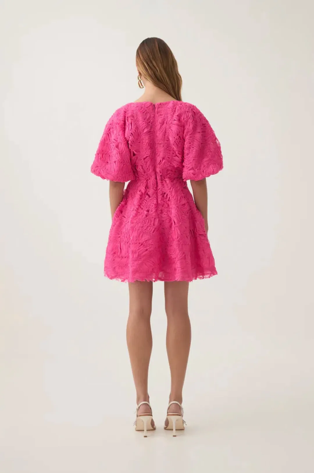 Aje Florential Mini Swing Dress Azalea Pink Size AU 8  for rent on The Volte - main image