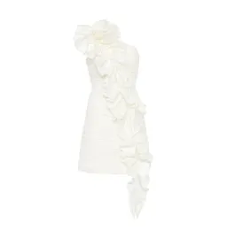 Aje Adelia Ruffle Mini Dress Ivory Size AU 10 for rent on The Volte - image 2