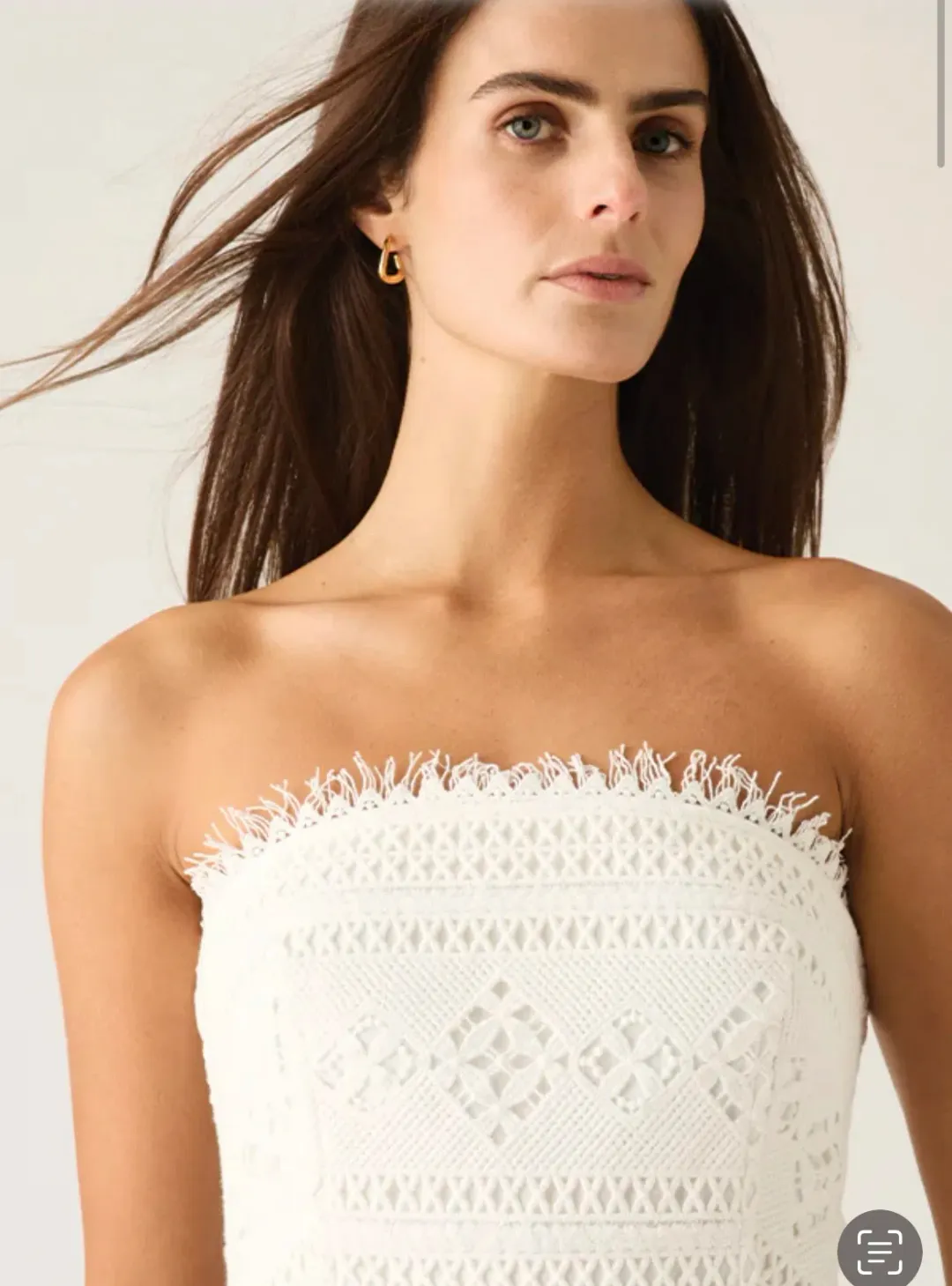 Mos The Label Daniela Textured Midi Dress Bright White Size 10  for rent on The Volte - main image