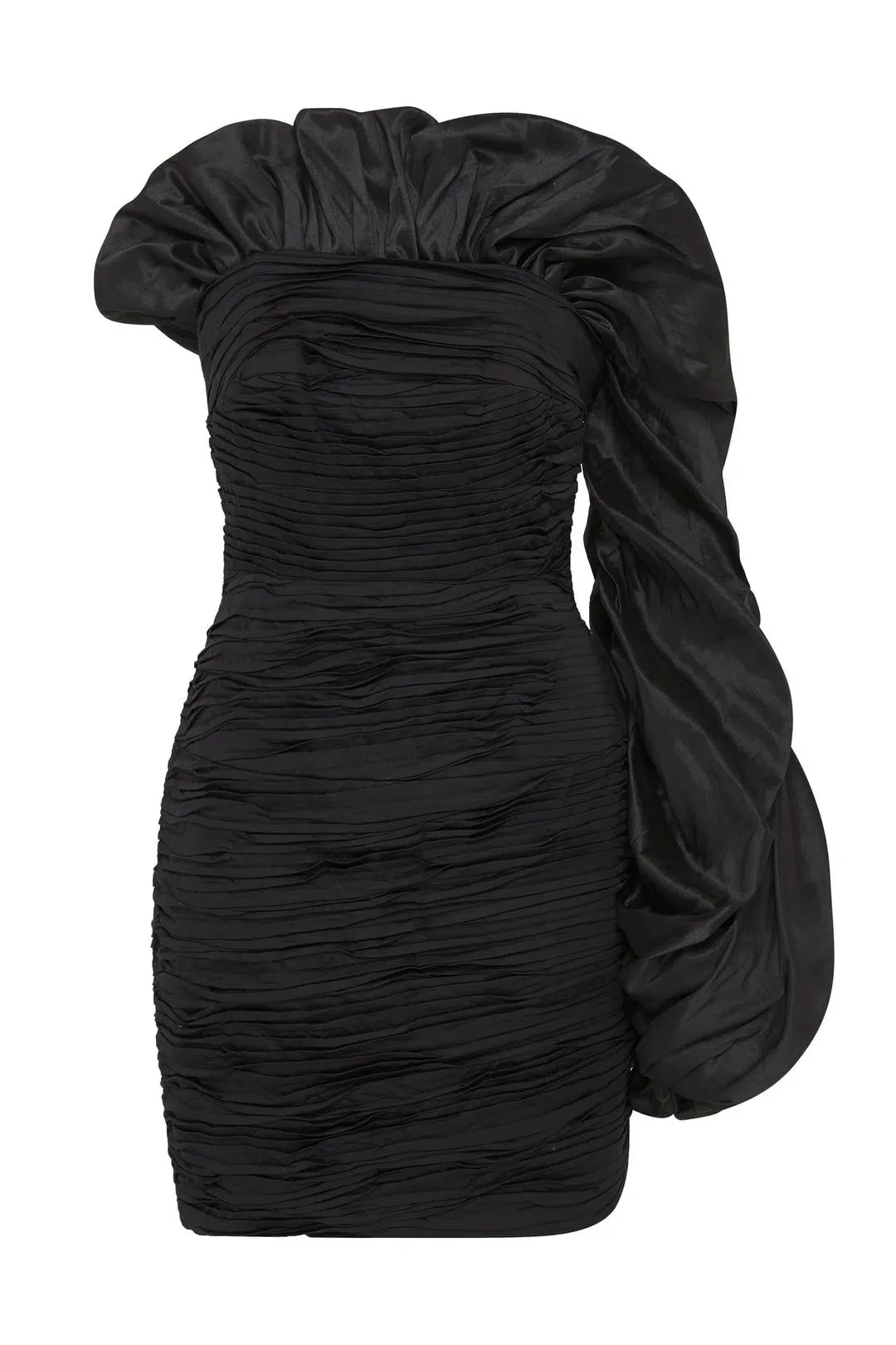 Aje Allégro Tucked Puff Dress Black Size 6 for rent on The Volte - main image