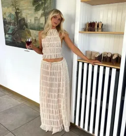 Arcina Ori Juliette Halter Set In Cream Size S / AU 8 for rent on The Volte - image 9