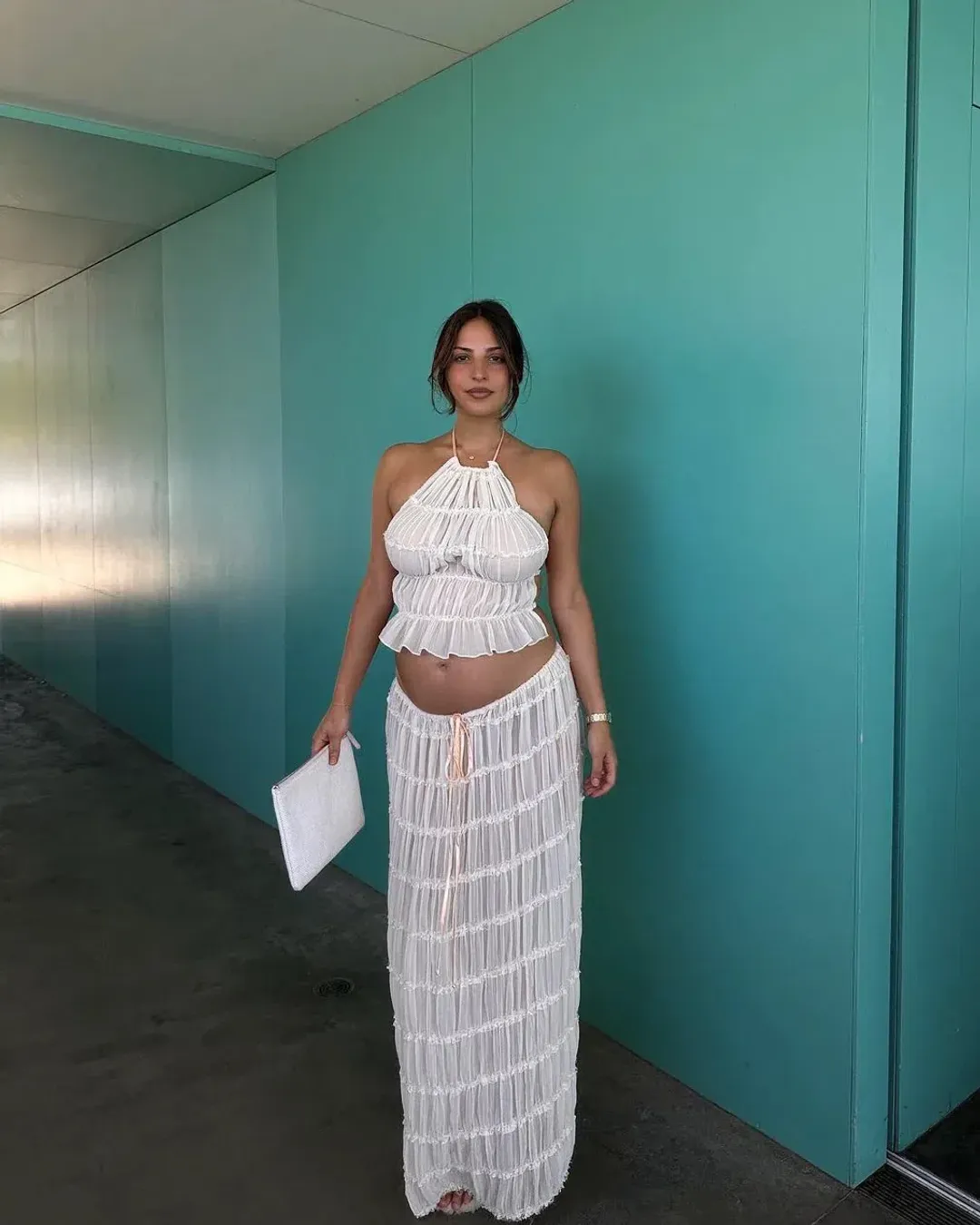 Arcina Ori Juliette Halter Set In Cream Size S / AU 8 for rent on The Volte - main image