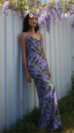 Sonya Moda Portofino Maxi Dress Tulipani Viola Floral Size 12 for rent on The Volte - image 3