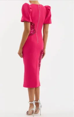 Rebecca Vallance Layana Midi Dress Raspberry Pink Size 14 for rent on The Volte - image 3