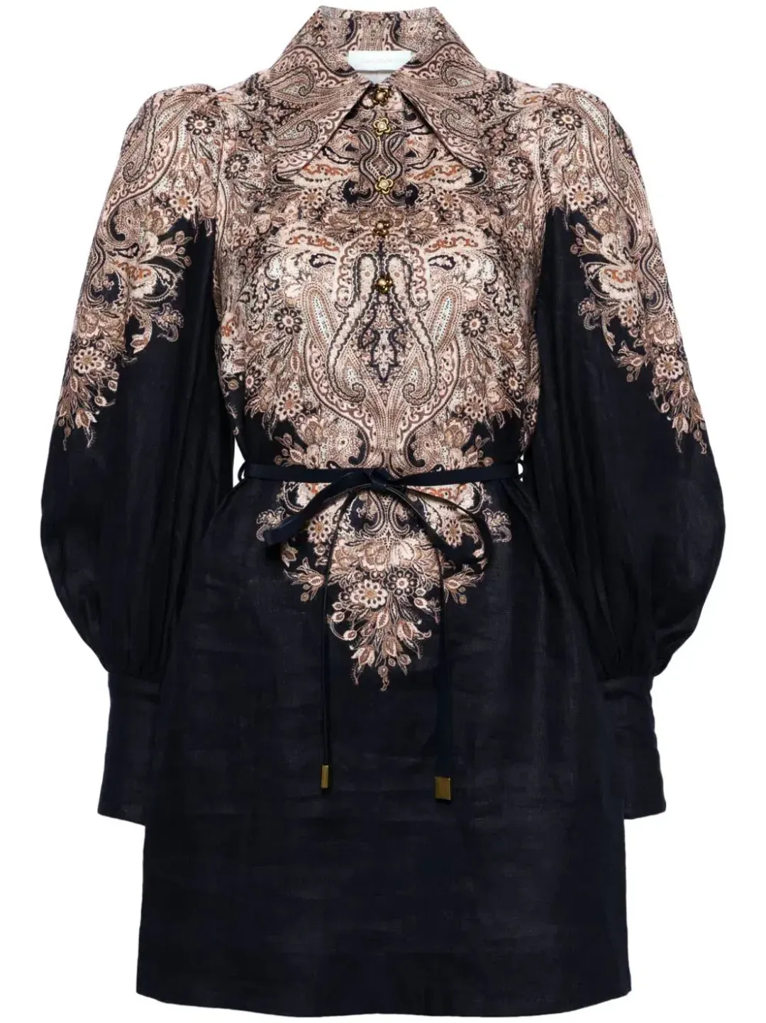 Zimmermann Natura Tunic Dress in Navy Paisley Size 3 / AU 14 for rent on The Volte - main image
