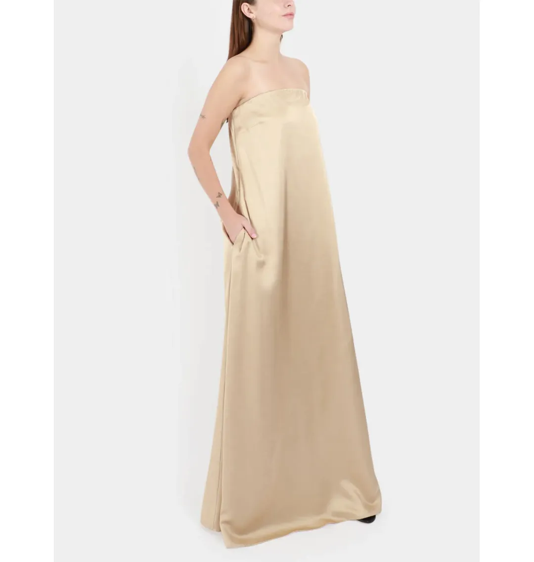 Esse Studios Gilded Column Dress Cream Size AU 6 for rent on The Volte - main image