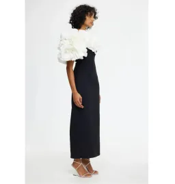 Acler Hampstead Midi Dress in Black and Ivory Size AU 12 for rent on The Volte - image 5