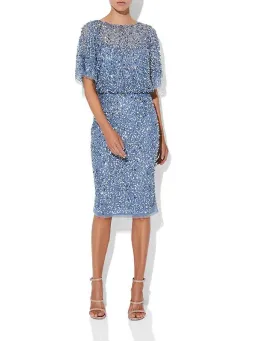 Montique Alinda Hand Beaded Dress Sky Blue Size AU 8 for rent on The Volte - image 2