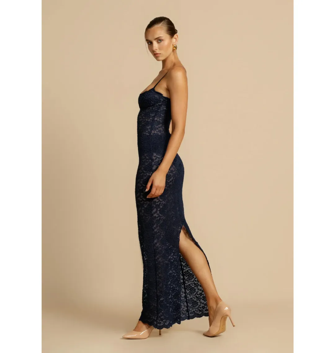 Arcina Ori Margot Dress in Navy Size AU 6 for rent on The Volte - main image
