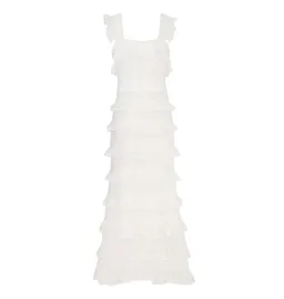 Zimmermann Natura Ruffle Dress in Parchment Size 0 / AU 8 for rent on The Volte - image 4