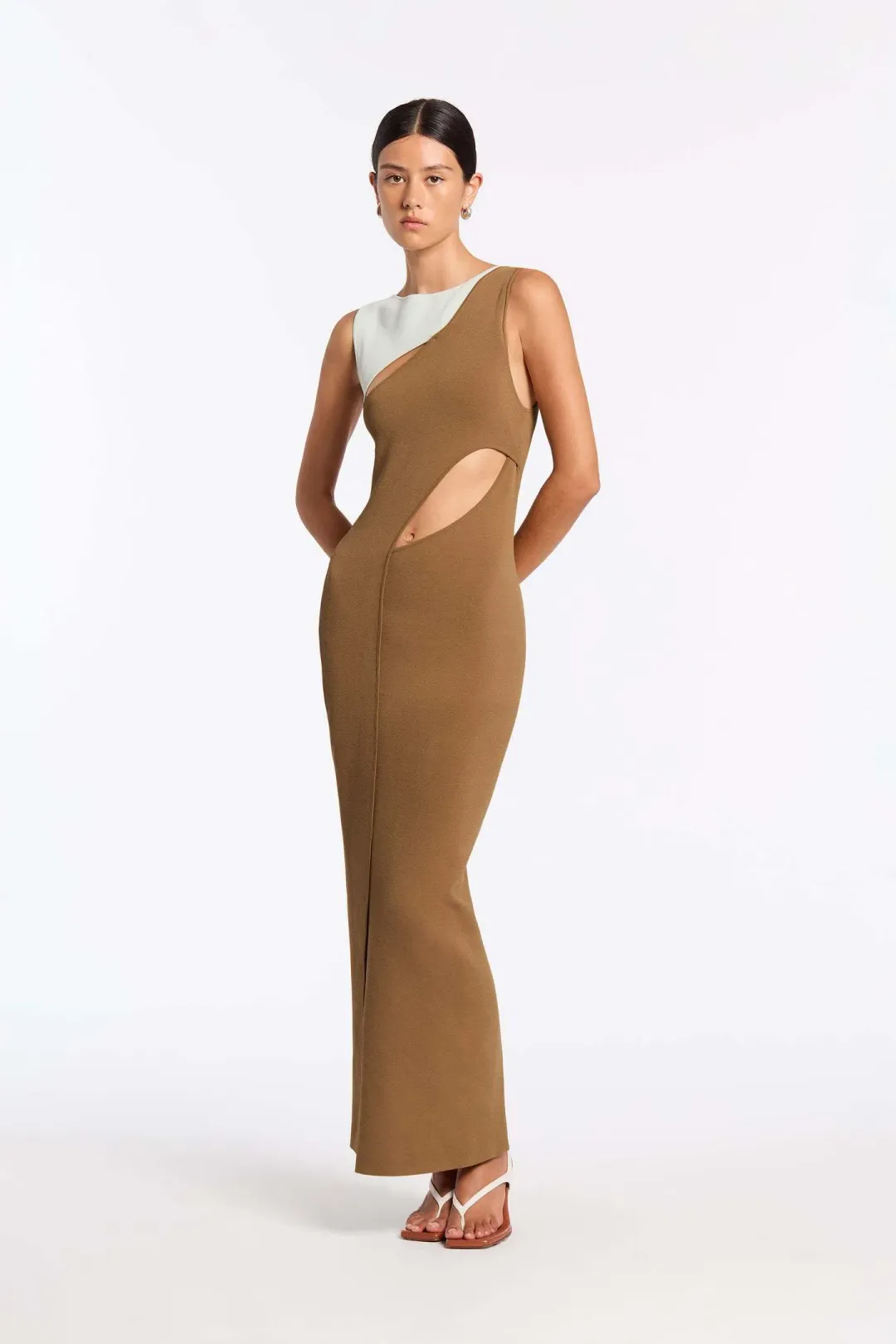 Sir the Label Nadja Cut Out Dress in Cinnamon Size 1 / AU 8 for rent on The Volte - main image