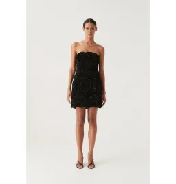 Aje Gazer Rosette Dress Black Size AU 8 for rent on The Volte - image 1