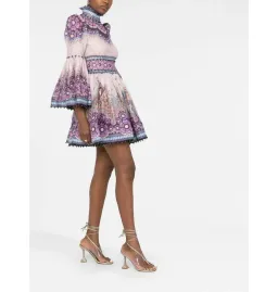 Zimmermann Celestial Bell Sleeve Mini Dress Gemini Zodiac Print Size 3 / AU 14 for rent on The Volte - image 4