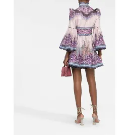 Zimmermann Celestial Bell Sleeve Mini Dress Gemini Zodiac Print Size 3 / AU 14 for rent on The Volte - image 5