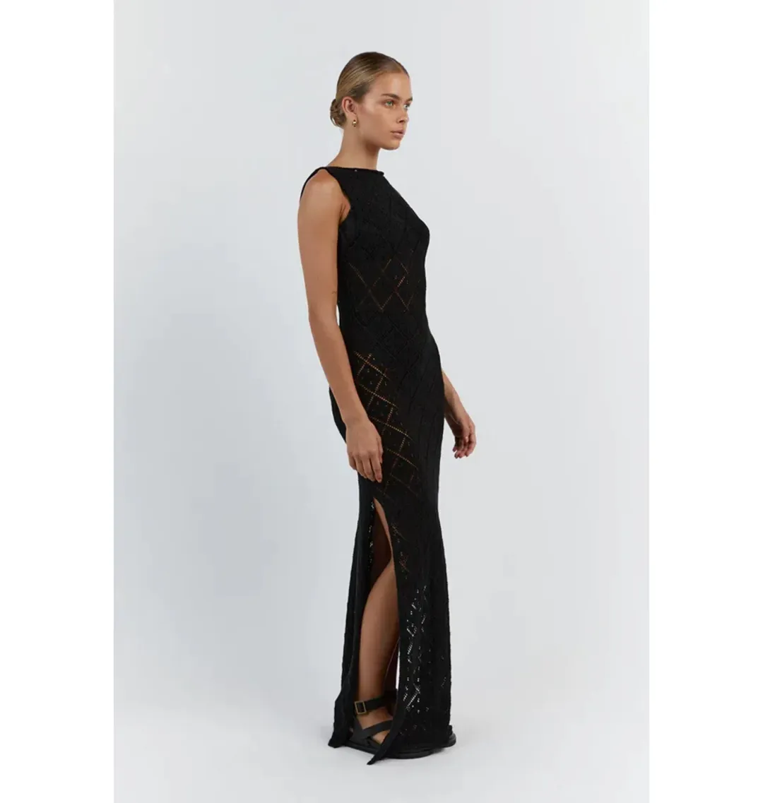 Dissh Sorrento Crochet Dress Black Size AU 10 for rent on The Volte - main image