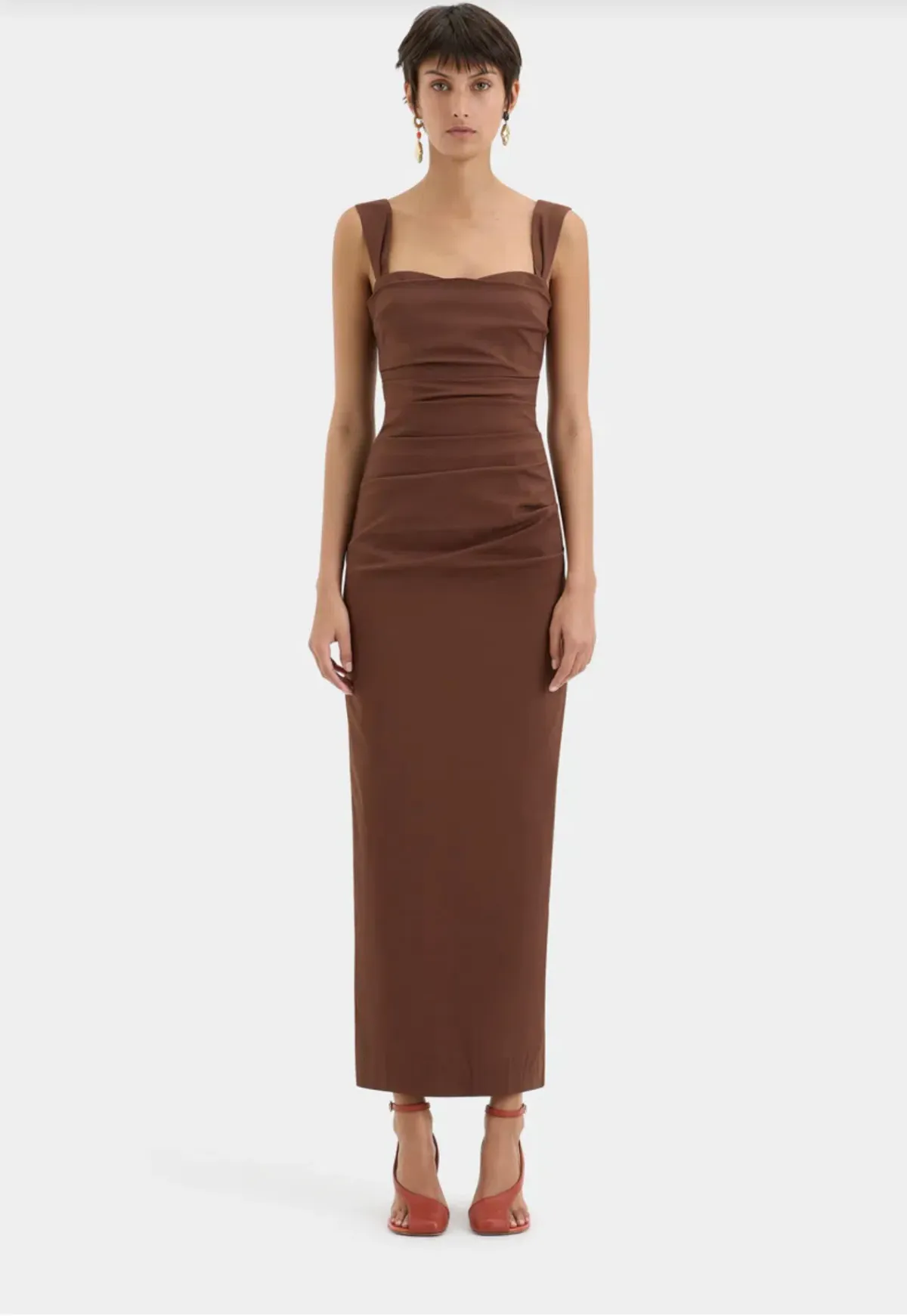 The Dahlia Balconette Gown Brown for rent on The Volte - main image