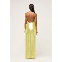 Michael Lo Sordo Nicole Drape Crystalline Dress Yellow Size 8  for rent on The Volte - image 2