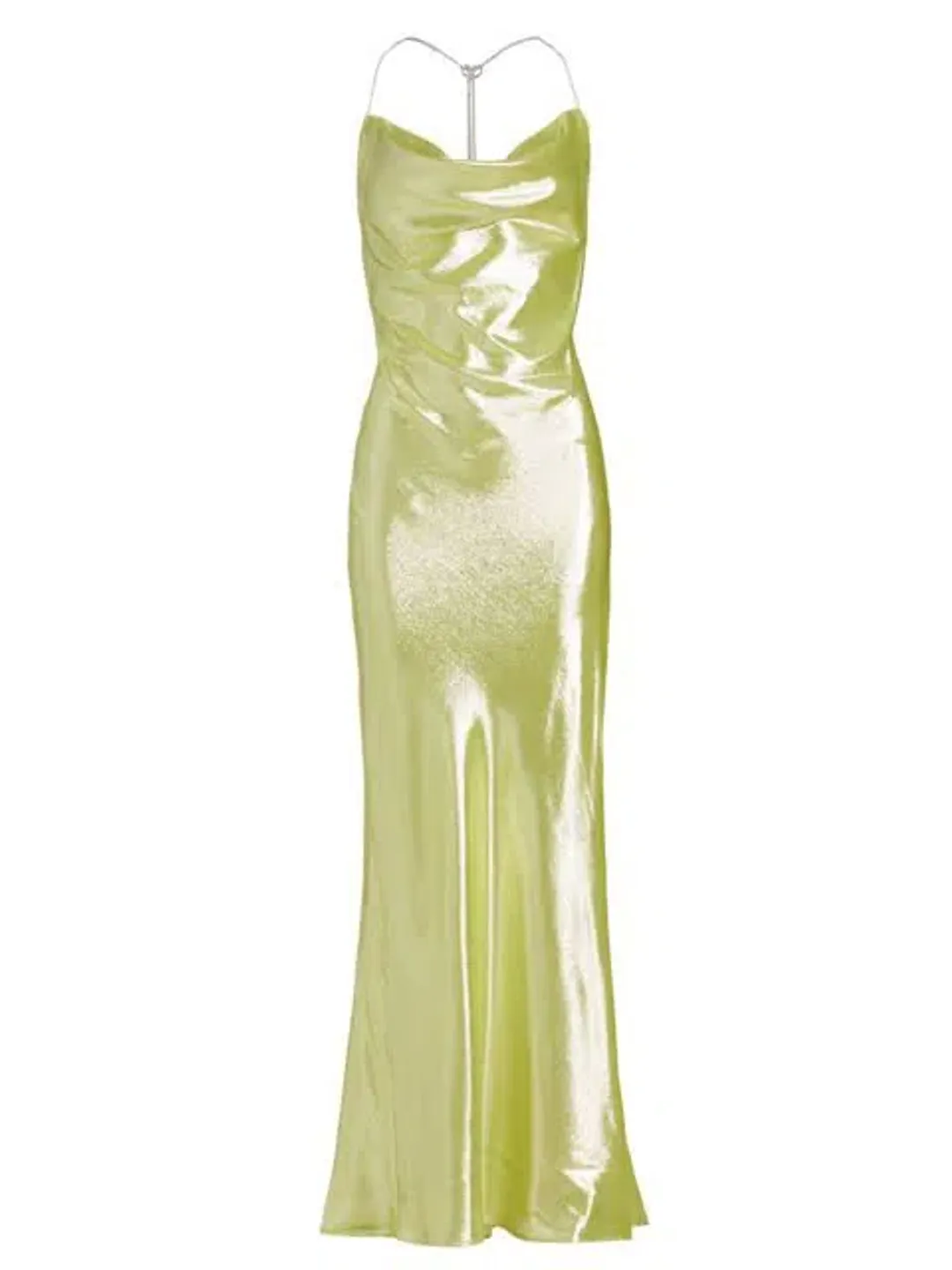 Michael Lo Sordo Nicole Drape Crystalline Dress Yellow Size 8  for rent on The Volte - main image