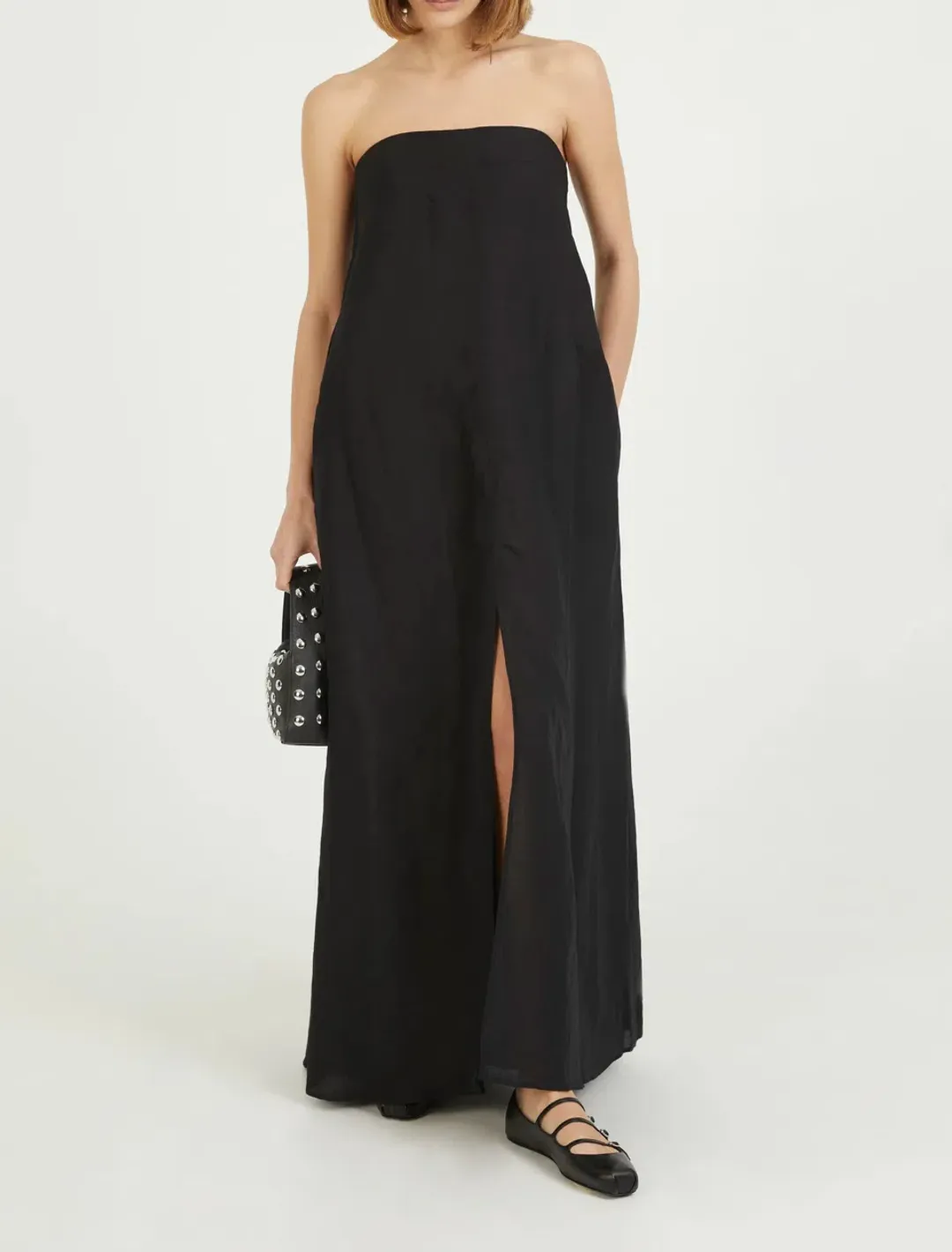 Camilla And Marc Linen Evening Dress Honora Black Size 8 for rent on The Volte - main image