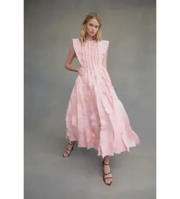 Aje Hybrid Midi Dress Pink Size 8 for rent on The Volte - image 1