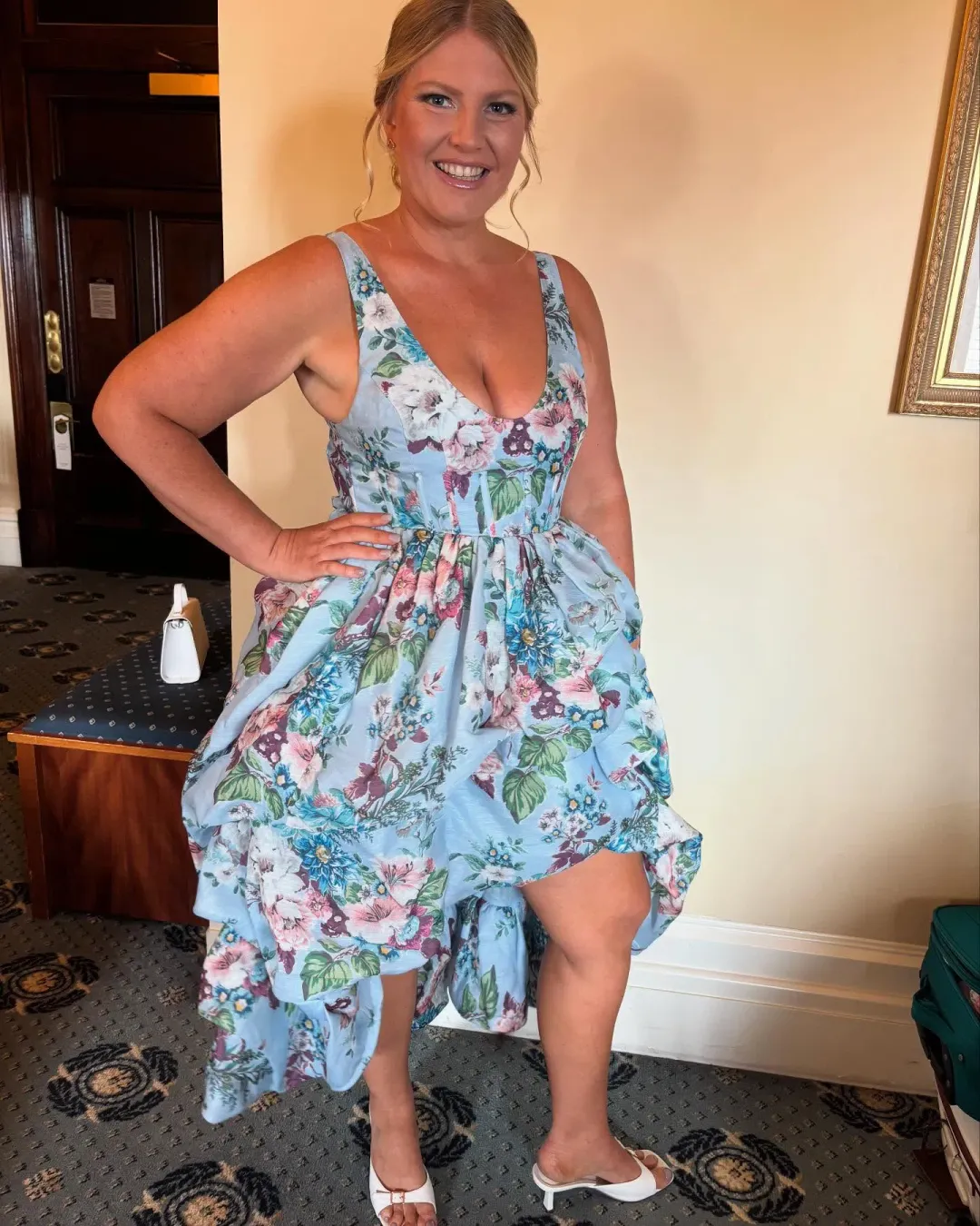 Zimmermann Matchmaker Draped Midi Dress Floral Size 3/AU 14 for rent on The Volte - main image