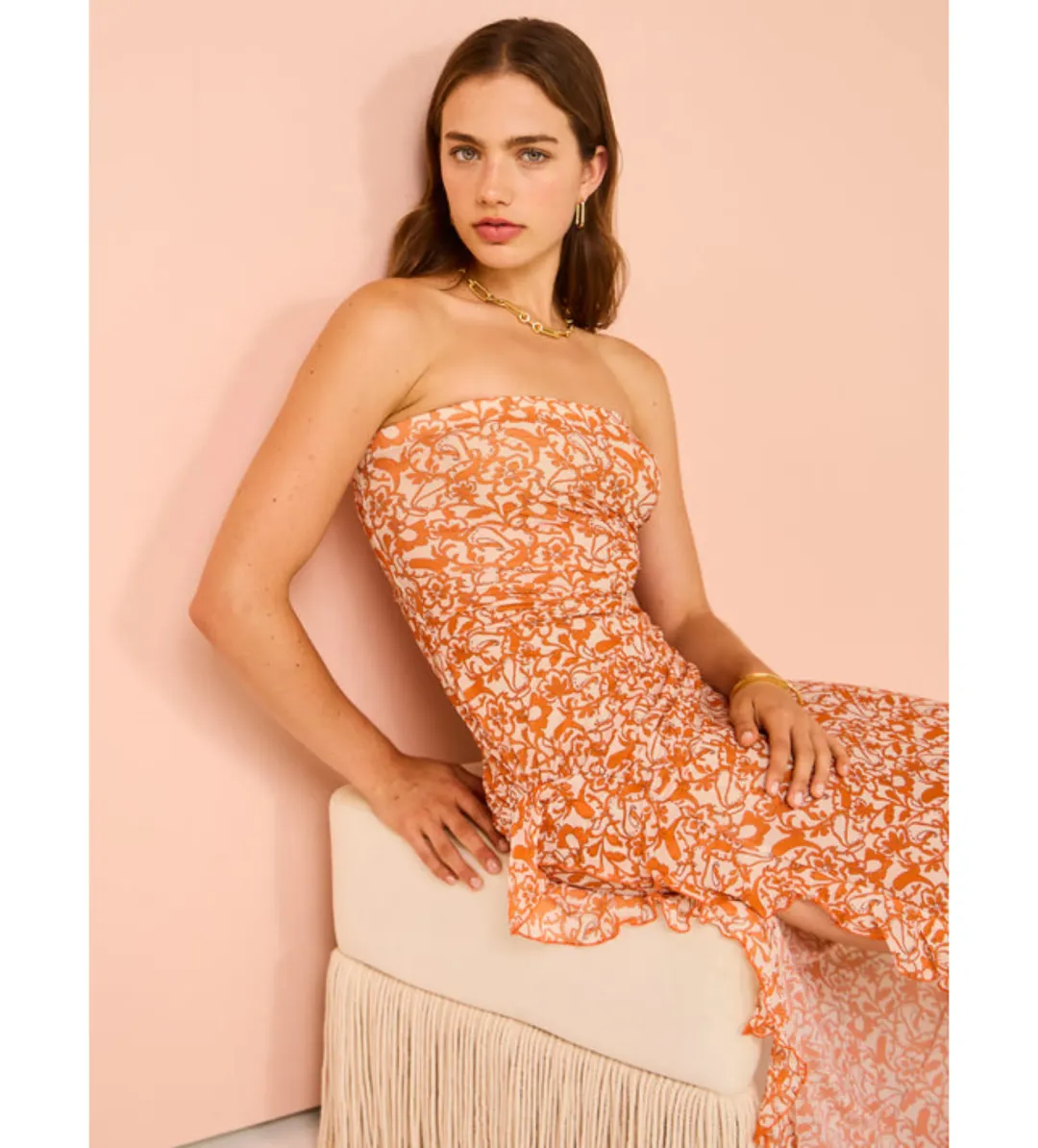 Bec & Bridge Firefly Strapless Maxi Dress Fiesta Floral Size 12  for rent on The Volte - main image