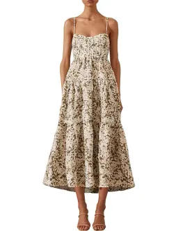 SHONA JOY SUZETTE TIERED MIDI LINEN DRESS  for rent on The Volte - image 3