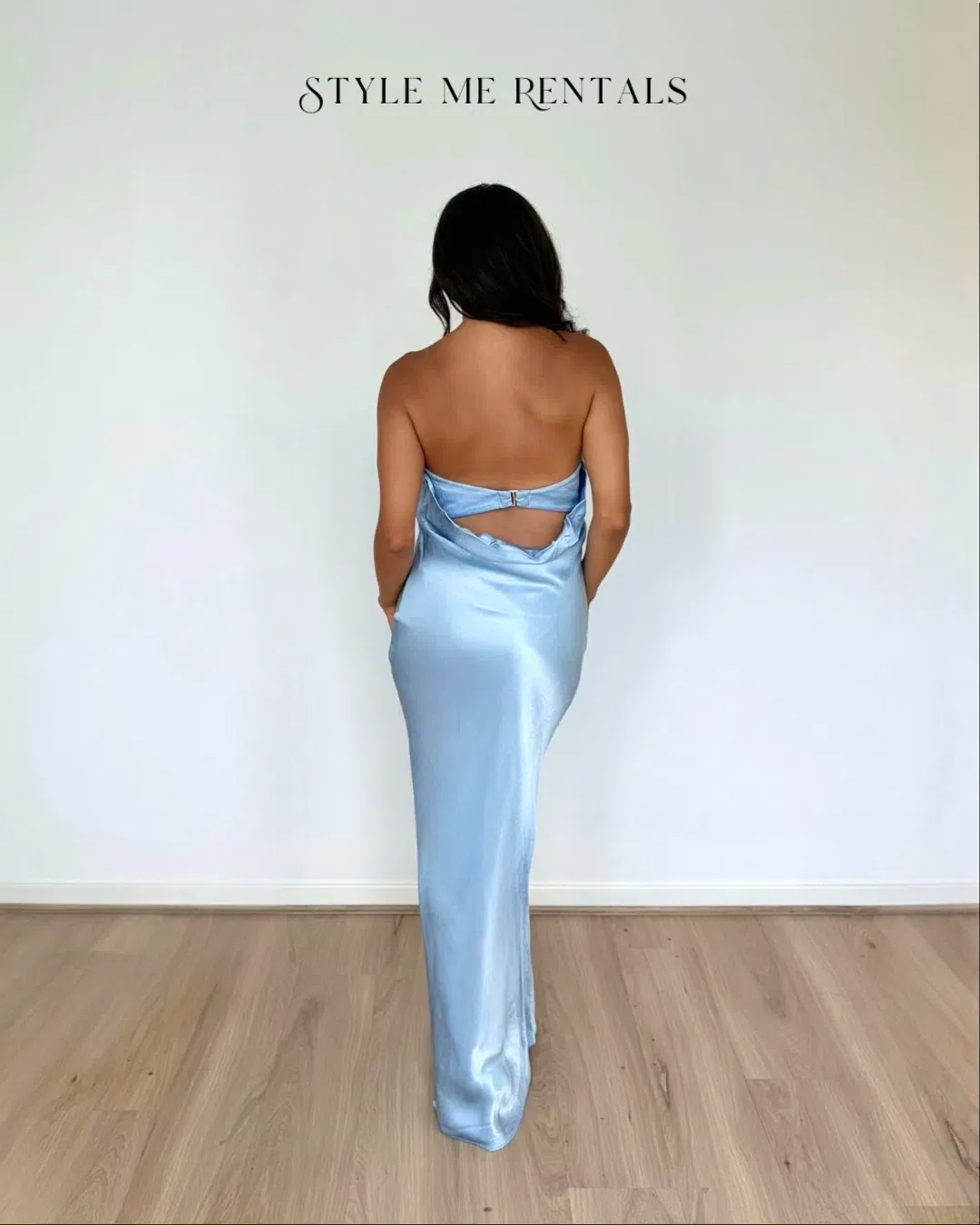 Bec and Bridge Moon Dance Strapless Maxi Dress Dusty Blue Size 10 for rent on The Volte - main image