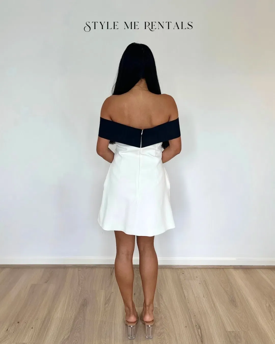 Yojani Boutique Margot Mini Dress Black and White Size M (AU 8) for rent on The Volte - main image