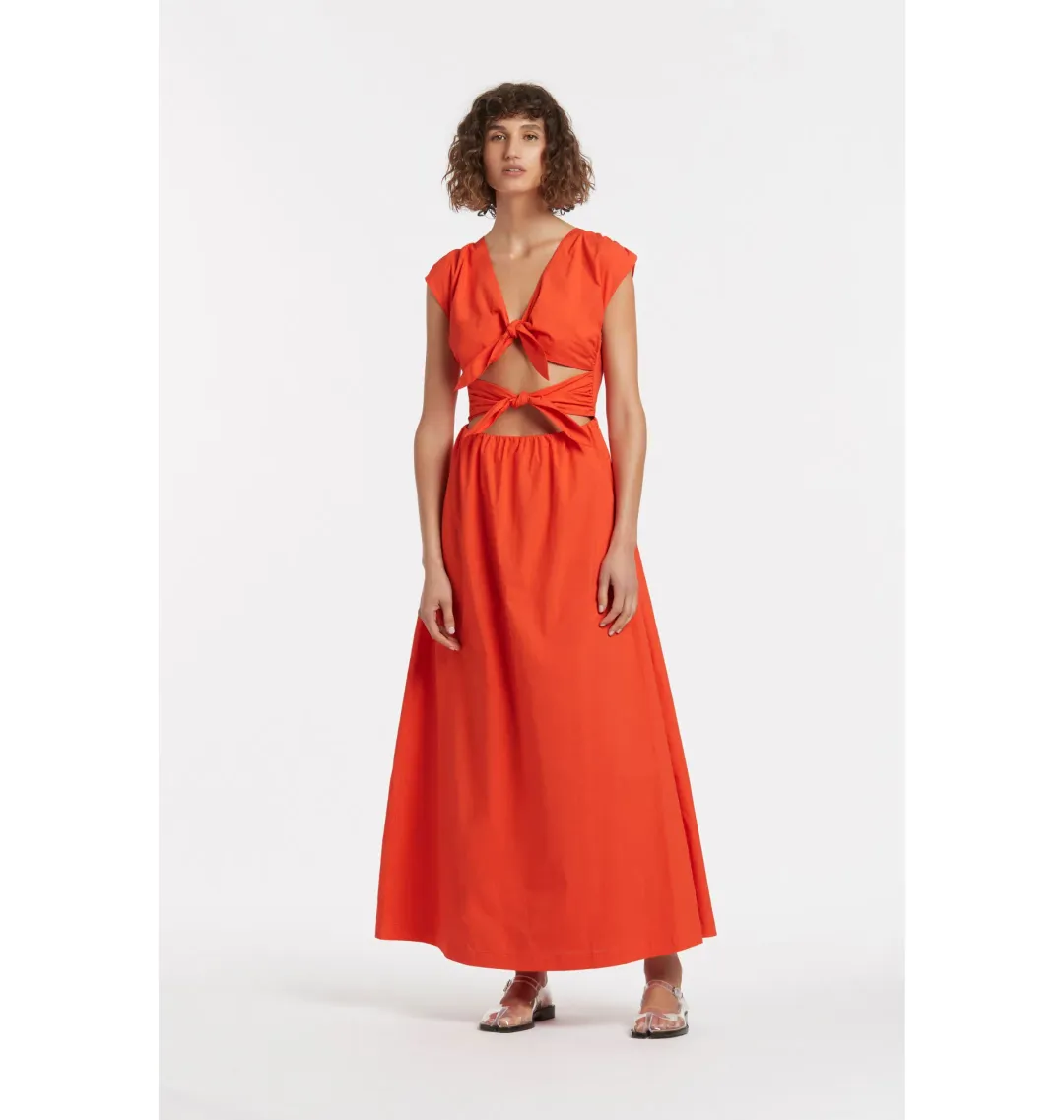 Sir The Label Anja Tie Midi Dress Red Size 0 / AU 6 for rent on The Volte - main image