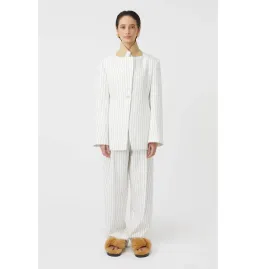 Camilla and Marc Jagger Blazer and Trousers Set White Pinstripe Size AU 8 for rent on The Volte - image 2