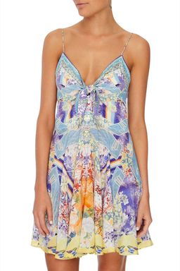  SHORT CAMILLA DRESS W/ TIE FRONT GIRL IN THE KIMONO for rent on The Volte - image 1