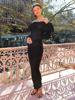 Acler Ambleside Midi Dress in Black Size AU 12 for rent on The Volte - image 3