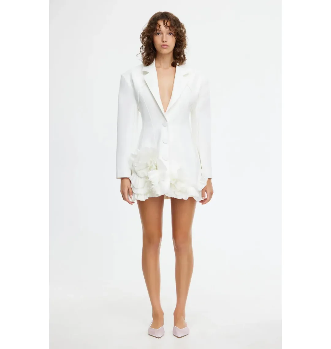 Acler Hampstead Blazer Dress In Ivory Size AU 8 for rent on The Volte - main image