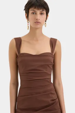 Sir the label Dahlia Balconette Gown in Chocolate Size 3 / AU 12 for rent on The Volte - image 2