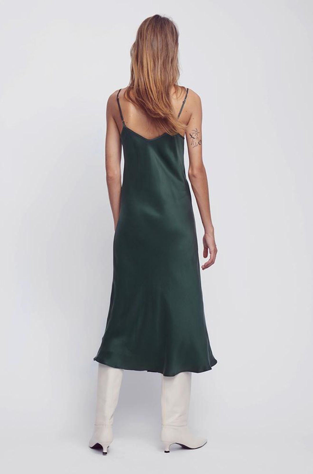 Silk Laundry 90s Silk Slip Dress Green Size 6 for rent on The Volte - main image