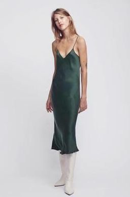 Silk Laundry 90s Silk Slip Dress Green Size 6 for rent on The Volte - image 2