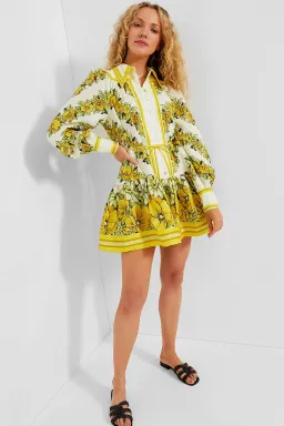 Alemais Gisela Mini Dress Yellow Floral Size 4 AU / 0 US for rent on The Volte - image 6
