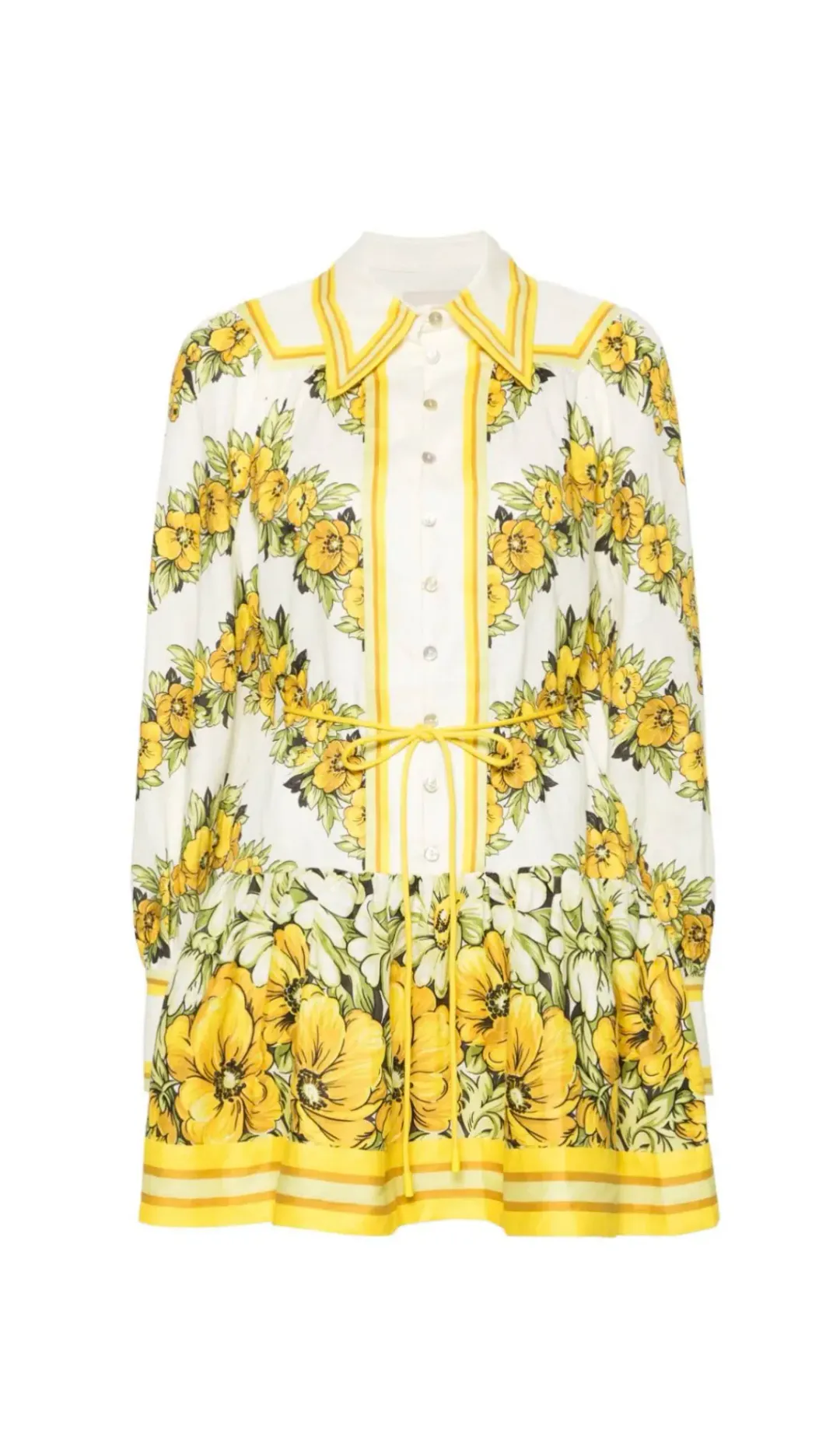 Alemais Gisela Mini Dress Yellow Floral Size 4 AU / 0 US for rent on The Volte - main image