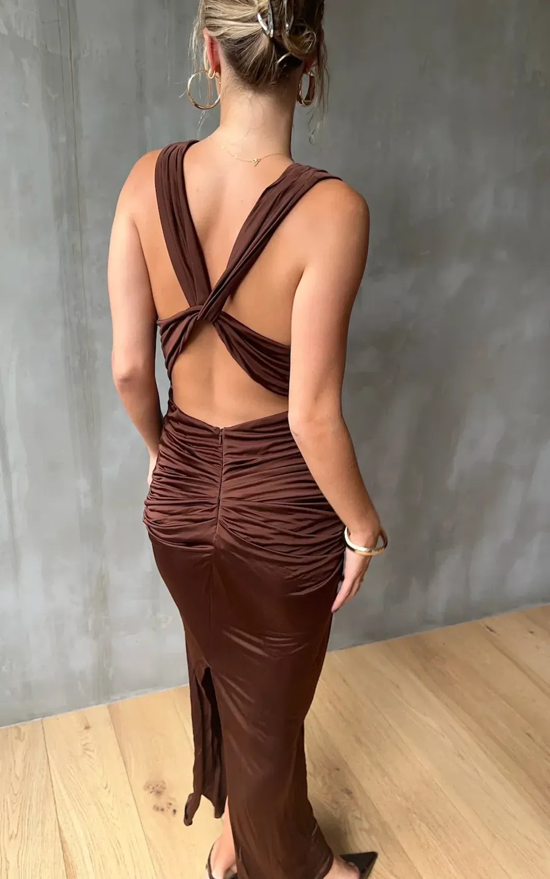 Gauge81 Ina Maxi Dress Brown Size 8 for rent on The Volte - main image